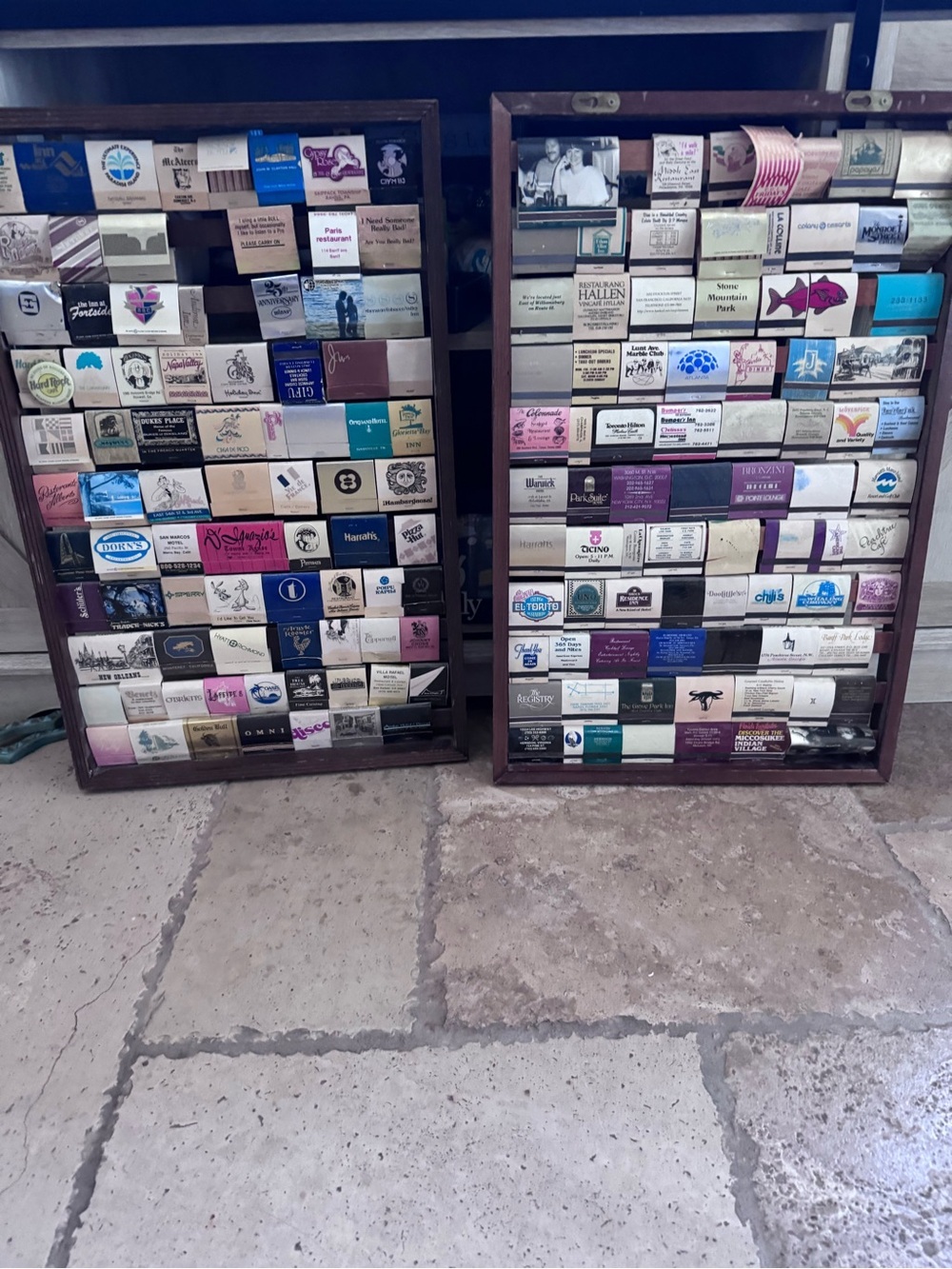 Mix lot vintage match book and display case